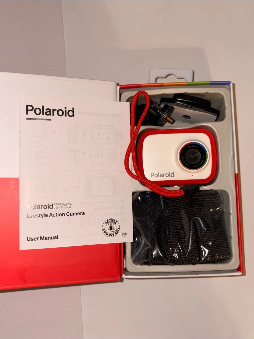 Polaroid iD757 Red and White Digital Action Camera